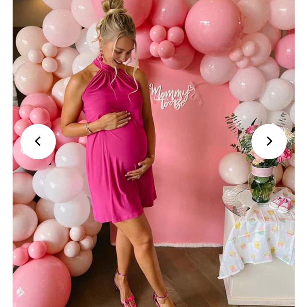 Elegant Pink Halter Mini Dress